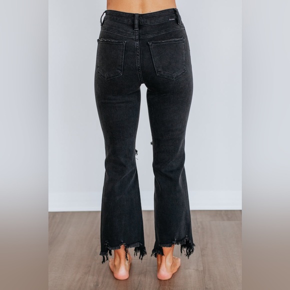 Risen Jeans Edgy Black Distressed Women's Jeans - Picture 2 of 5